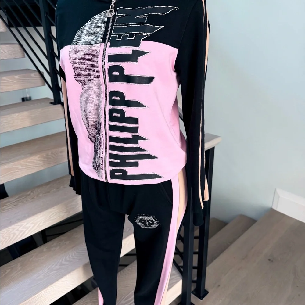 Philipp Plein Pink and Black Skull Tracksuit size S - Picture 7 of 7